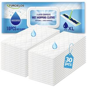 lot 5117 image: FURCIELOS 20 Count Heavy Duty Wet Mopping Cloths Refill Compatible with Swiffer Sweeper XL Mop, Disposable Wet Pads Refill X-Large Size for Multi-Surface Floor Cleaning, Unscented
