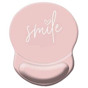 lot 5140 image: 2 HEVITDA Mouse Pad Ergonomic Mouse Pad with Wrist Support Pain Relief Comfort Wrist Rest Pad with Non-Slip PU Base for Gaming, Home, Office & Travel, Pretty Smile Pink