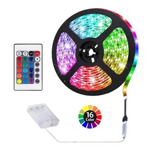 lot 5147 image: ACONDE Battery Powered LED Strip Lights, Remote Controlled, Multi-Color Changing, DIY Indoor and Outdoor Decoration, 6.56ft2M