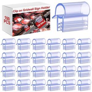 lot 5156 image: Kathfly 100 Pcs Gridwall Sign Holder Clip 1 Inch Wire Shelf Label Holder Clip on Price Tag Card Display Gridwall Accessories for Wire Rack Slatgrid Shelves & Baskets