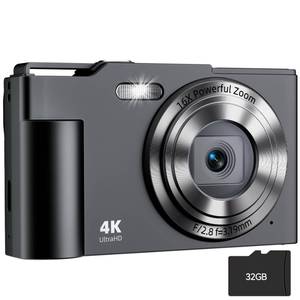 lot 5161 image: Digital Camera, FHD 4K Digital Point and Shoot Camera with 16X Zoom Anti Shake, 48MP Compact Small Camera with 32GB Card for Boys Girls Kids Fuchsia Purple