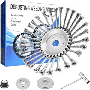 lot 5167 image: CZS 10 Inch Unbreakable Wired Trimmer Blade, Steel Wire Cutter Trimmer Head, Wire Rotary Brush Weed Trimmer Head, Weed Eater Head with Adapter Kit for Moss Grass Rust Removal