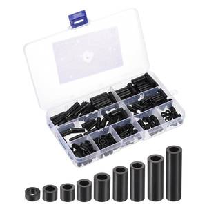 lot 5169 image: PATIKIL M4 Nylon Spacer Set, 180Pcs Non-Threaded ABS Round Spacer Standoff Assortment Electrical Outlet Spacers for PCB Motherboard, Circuit Board, Switch and Receptacle, Black