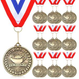 lot 5175 image: Quelay 20 Pcs 2 Awards Medals with Neck Ribbons Winner Gold Medals Bulk Metal Trophy Award Prize Gift for Competitions School Education Tournaments Party Favor(Excellent Academic)