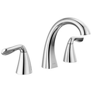 lot 5176 image: Delta Vesna Brushed Nickel Bathroom Faucet 3 Hole, 8 Inch Widespread Bathroom Sink Faucet for Vanity, Push-Pop Drain Assembly, SpotShield Brushed Nickel 35789LF-SP