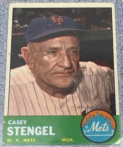 lot 110 image: 1963 Topps Baseball Card #233 - Casey Stengel Manager
