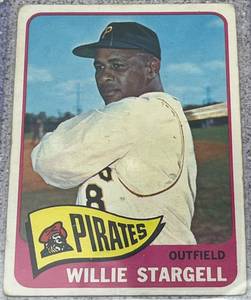 lot 115 image: 1965 Topps Baseball Card #377 - Willie Stargell Pittsburgh Pirates