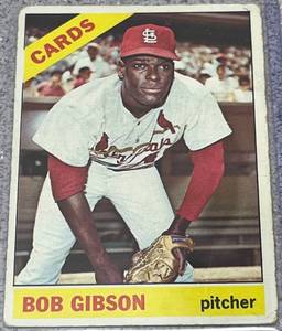 lot 123 image: 1966 Topps Baseball Card #320 - Bob Gibson St. Louis Cardinals