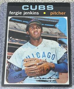 lot 133 image: 1971 Topps Baseball Card #280 - Fergie Jenkins Chicago Cubs