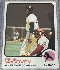 lot 142 image: 1973 Topps Baseball Card #410 - Willie McCovey San Francisco Giants