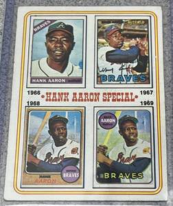 lot 143 image: 1974 Topps Baseball Card #5 - Hank Aaron Special