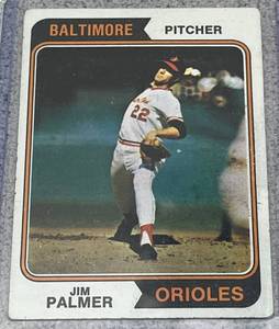 lot 144 image: 1974 Topps Baseball Card #40 - Jim Palmer Baltimore Orioles