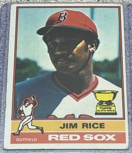 lot 149 image: 1976 Topps Baseball Card #340 - Jim Rice Boston Red Sox
