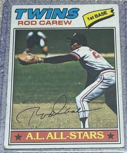 lot 153 image: 1977 Topps Baseball Card #120 - Rod Carew Minnesota Twins