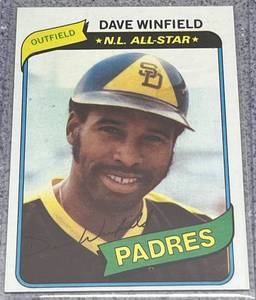 lot 165 image: 1980 Topps Baseball Card #230 - Dave Winfield San Diego Padres
