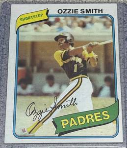lot 166 image: 1980 Topps Baseball Card #393 - Ozzie Smith San Diego Padres