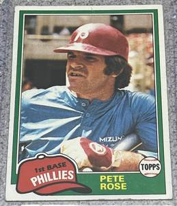 lot 169 image: 1981 Topps Baseball Card #180 - Pete Rose Philadelphia Phillies
