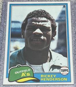 lot 171 image: 1981 Topps Baseball Card #261 - Rickey Henderson