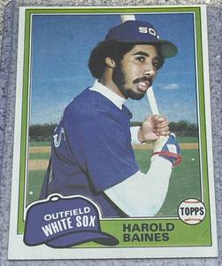 lot 174 image: 1981 Topps Baseball Card #347 - Harold Baines Rookie