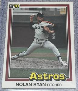 lot 181 image: 1981 Donruss Baseball Card #260 - Nolan Ryan Houston Astros
