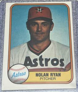 lot 183 image: 1981 Fleer Baseball Card #57 - Nolan Ryan