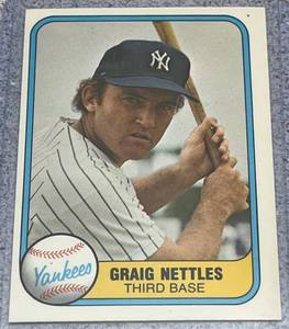 lot 184 image: 1981 Fleer Baseball Card #87 - Graig Nettles Craig Error