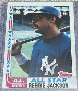 lot 191 image: 1982 Topps Baseball Card #551 - Reggie Jackson All Star