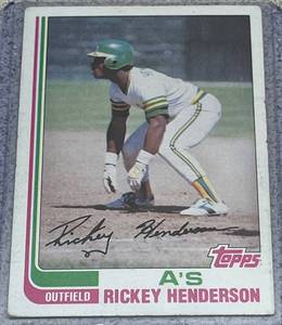 lot 192 image: 1982 Topps Baseball Card #610 - Rickey Henderson Oakland Athletics