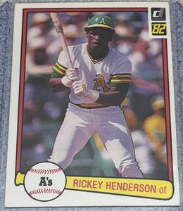 lot 194 image: 1982 Donruss Baseball Card #113 - Rickey Henderson