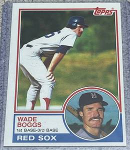 lot 198 image: 1983 Topps Baseball Card #498 - Wade Boggs Boston Red Sox