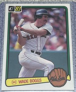 lot 199 image: 1983 Donruss Baseball Card #586 - Wade Boggs Rookie