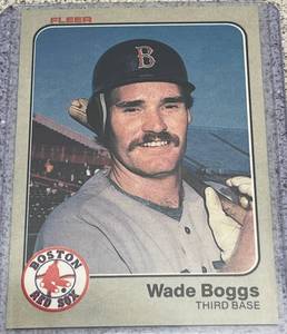 lot 202 image: 1983 Fleer Baseball Card #179 - Wade Boggs Boston Red Sox