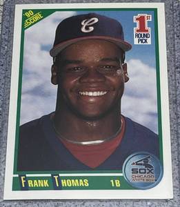 lot 213 image: 1990 Score Baseball Card #663 - Frank Thomas