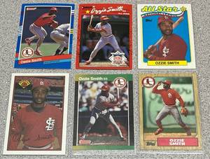lot 222 image: Ozzie Smith Baseball Card Collection (6 cards)