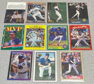 lot 227 image: Ryne Sandberg Baseball Card Collection (11 cards)