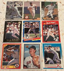 lot 233 image: Wade Boggs Baseball Card Collection (9 cards)