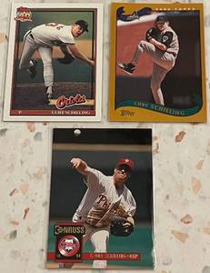 lot 244 image: Curt Schilling Baseball Card Collection (3 cards)