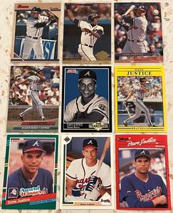 lot 248 image: Dave Justice Baseball Card Collection (9 cards)