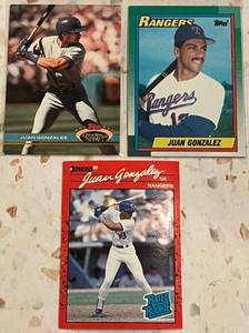 lot 256 image: Juan Gonzalez Baseball Card Collection (3 cards)