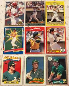 lot 265 image: Jose Canseco Baseball Card Collection (9 cards)