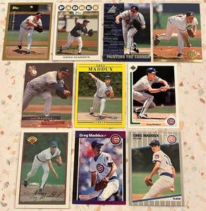 lot 272 image: Greg Maddux Baseball Card Collection (10 cards)