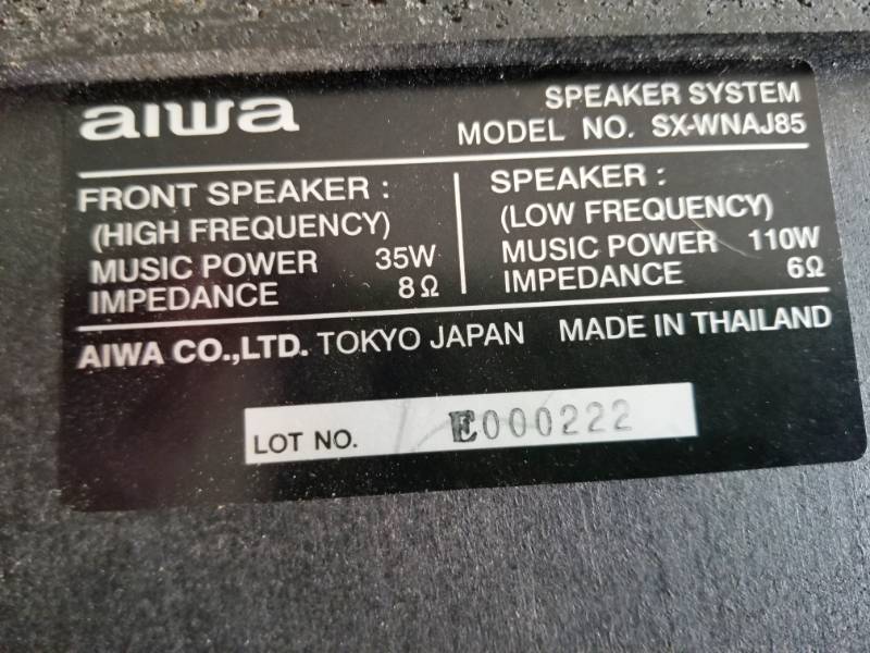 テレビ16型AIWA 値下げしました‼️9500～8700円‼️ Aiwa 35w-110w SX-WNAJ85 Speaker Set / Sound good! | Estate Sale