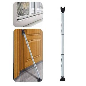 lot 4841 image: HoneSecur 2-in-1 Door Security Bar & Sliding Patio Door Stopper Security Jammer Bar Child Proof Adjustable Constructed of High Grade Iron Window Doors Security Bars, White