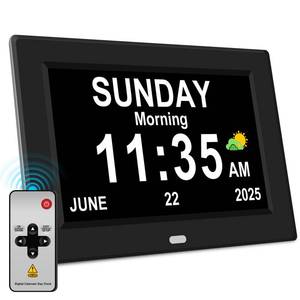 lot 4842 image: 11 Large Display Digital Alarm Clock for Seniors Date Day of Week Digital Calendar for Elderly Electric Digital Clocks 12 Alarms 4 Colors Desk Clocks Alzheimers Dementia Clock Auto DSTDimmer