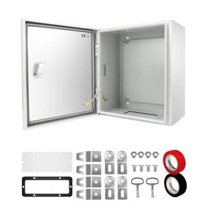 lot 4845 image: TOCRETOARE Outdoor Electrical Junction Box, 12 x 10 x 6 NEMA 4X Enclosure Box, Wall Mounted IP66 Waterproof & Dustproof Lockable Metal Junction Box
