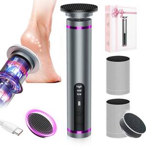 lot 4853 image: Electric Foot Callus Remover with Nano-Glass Head & 60Pcs Sandpaper Discs, 4 Hours Run Time, Electric Callus Remover for Feet with 3 Adjustable Speeds, Pedicure Tools for Dry Dead Skin Cracked Heels