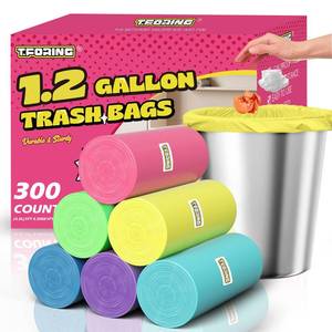 lot 4855 image: T.FORING 5 Gallon Trash Bags Extra Thick - 18 Liter Garbage Bags Unscented for Bathroom, Small Plastic Wastebasket Liners for Home Office Bedroom,150 Count 5 Color