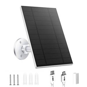 lot 4875 image: 5W Solar Panel for Security Camera, Solar Panel with Micro USB & USB-C Port for DC 5V Outdoor Rechargeable Battery Camera, IP65 Waterproof, 360° Adjustable Security Mount, 9.8ft Cable(White 1PC)