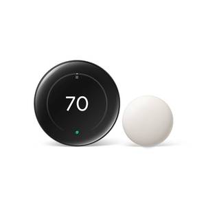 lot 4879 image: Google Nest Learning Thermostat (4th gen)  Nest Temperature Sensor (2nd gen) - Obsidian