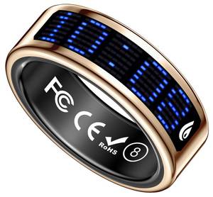 lot 4888 image: Yihou Smart Ring with Display Heart Rate Monitor Sleep Tracking Step Counter Call Number Display Multi-Sport Modes Gesture Control IP68 Waterproof Fitness Ring Health Tracking Ring for Men Women
